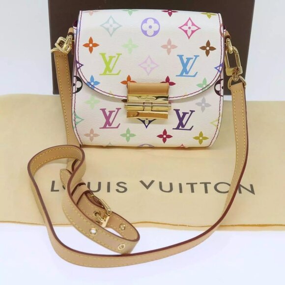 LOUIS VUITTON Monogram Multicolor Heart Breaker Bag White LV Auth - Picture 15 of 16